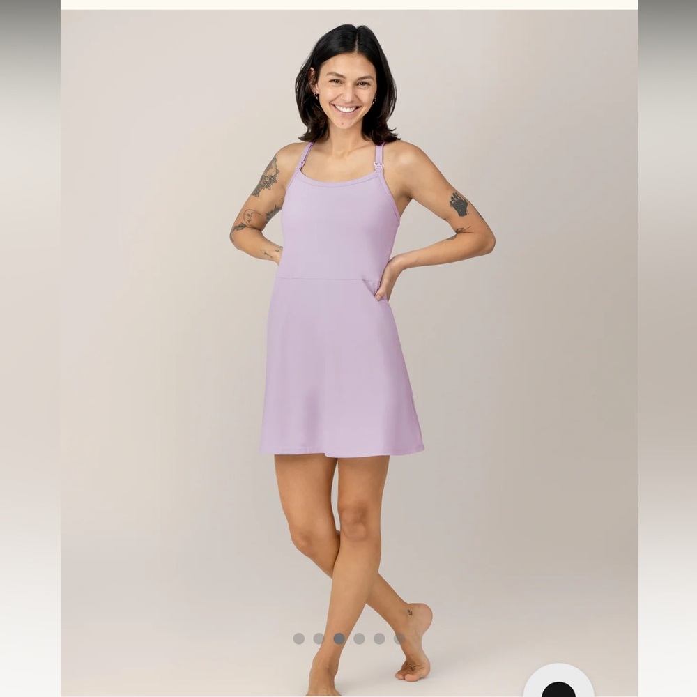 Kindred Bravely Stevie Active Lilac Racerback Nursing Dress (M) and shorts (S)
